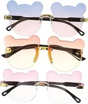 FRCOLOR Cartoon Bear Sunglasses Lightweight Funny Props for Birthday Party Gradient Sunglasses for Fun Decorations and Everyday Wear Random Color
