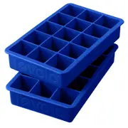 2pc Tovolo Silicone Perfect Cube Ice Maker Tray Set Kitchen Barware Blue