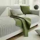 Chenille Textures Sofa Cover Towel Solid Color Sofa Mat Non-Slip Backrest Cover