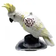 Sulphur Crested Cockatoo Jewelled Bird Trinket Box - Enamelled Approx 9cm High