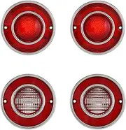 4pcs Car LED Tail Lights Rear Brake Lights Compatible With Corvette C3 1975-1979 (without Bulbs)(Red)