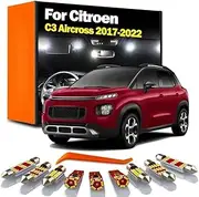 8Pcs LED Interior Dome Map Light Kit, For Citroen C3 Aircross 2017 2018 2019 2020 2021 2022