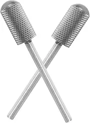 BESTYASH 2pcs Nail Polisher Drill Bits Nail Drill Heads Nail Prep Drill Bit Gel Polish Remover Drill Bit Nail Prep Grinding Bit Ball Nail Drill Bit Nail Remover Tool Tungsten Steel Silver