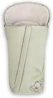 hauck Disney Simba Olive Universal Footmuff for Buggies, Prams & Bicycle Trailers, Warm with Fleece Lining, Non-Slip, 2-Way Zip, Hood, Washable & Foldable