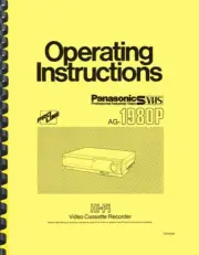 Panasonic AG-1980 VCR Video Cassette Recorder OPERATING INSTRUCTIONS MANUAL