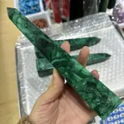 200mm Natural malachite obelisk quartz tower point healing decor random 1pc