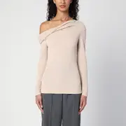 [Givenchy] Beige sweater with bare shoulder 34 FR Pink