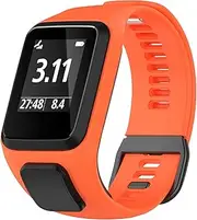 [Chofit] Replacemnt Bnad intended for Tomtom Runner 2/Runner 3/Golfer 2/Spark/Spark3 and Adventurer watch,Soft Silicone Sport Watch Band intended for Woman Man (Orange)