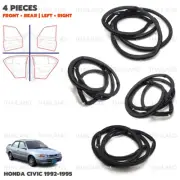 Fits Honda Civic Sedan 4 Dr 1992 - '95 Set 4Dr Weatherstrip Door Rubber Rear (for: Honda)