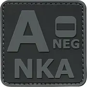 LEGEEON Blackout Subdued ANEG A- NKA Blood Type No Known Allergies Tactical Morale PVC Rubber Fastener Patch