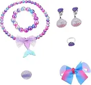 Gogogmee 's Mermaid Jewelry Set Necklace Ring Bracelet Earring Shell Design for Party Dressing