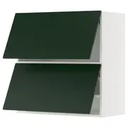 METOD wall cabinet horizontal w 2 doors, white/Havstorp deep green, 80x37x80 cm