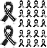 Misdary 25 Pcs Funeral Pins Christian Cross Pin Forever in Our Hearts Lapel Pin for Mourning Remembrance Day, about 1.38 x 1.1 inches/ 3.5 x 2.8 cm, Metal, alloy