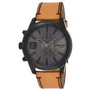 $220 NWT Diesel Rasp Chronograph Leather Strap Watch, 50mm x 59mm