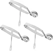 CONGARTENO Stainless Steel Snail Tongs Fork Set Escargot Dining Utensils Snail Shell Clip for BBQ