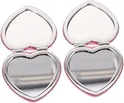 IWOWHERO Heart Shaped Mini Mirror Portable Pocket Mirror for Women Lightweight Travel Makeup Tool
