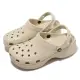 【Crocs】涼拖鞋 Classic Platform Clog W 女鞋 米咖 厚底 洞洞鞋 卡駱馳(2067502Y2)
