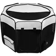 Foldable Playpen for Dog/Cat/Puppy with Removable Mesh Shade Cover