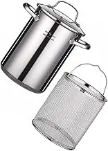 Cabilock 1Set Stainless Steel Fryer Pot Japanese Style Deep Fryer with Non Stick Design Cooking Pot for Gas Electric and Flame Grills for Home and Restaurant Use