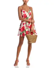 Aqua Rose Eyelet Princess Mini Dress - Exclusive
