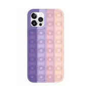 Purple-Pink Pop Fidget Toys Push It Bubble Phone Case For iPhone 7 8 Plus X XR 11 12 Pro Max