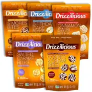 Drizzilicious Mini Rice Cake Bites Variety Pack | 4 Ounce Bag | Birthday Cake, C