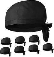 [COSMEVIVI] 8pcs Chef Hat Hats for Men Bonnet Caps Cap Scarf Chefs Headwear Heads Beanie Helmet Nets Kitchen Accessories Kitchen Supply Black