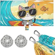 Cute Cartoon Summer Cat Surfing Camping Hammock with Portabl Carry Bag Portable Hammock for Outside Patio Garden