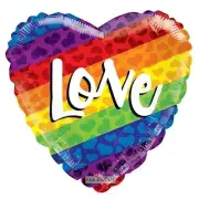 Balloon 18" Love Rainbow Hearts Mylar Foil Balloon Party Decoration