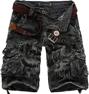 [AbelWay] Men's Cotton Camo Multi Pockets Outdoor Wear Casual Twill Camouflage Cargo Shorts