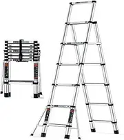 Telescopic Ladder Multi-Purpose Telescopic Ladder,Space-Saving Storage,Extendable Extension Climb Ladders Aluminium for Roof Office Home Household Daily Loft Lighweight Portable (