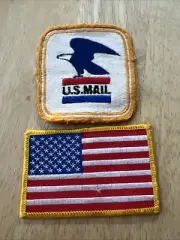 U. S. Mail USPS Patch And United States Flag Patch