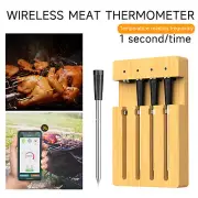 Wireless 4 Probe Digital Bluetooth Smart Meat Thermometer For Oven Grill BBQ