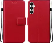 Compatible with Samsung Galaxy M34 5G Flip Kickstand case Cover,Compatible with Samsung Galaxy F34 5G Magnetic Wallet Case Red