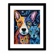 Two Dogs Canvas Framed Art
