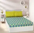 Blooming Tranquility 144TC 100% Cotton Double Bedsheet with Two Pillow Covers B6