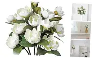 4 Pcs Vintage 12 Heads Artificial Magnolia Flower Foam Long Stem Flower