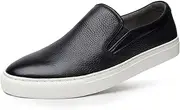 [HASMI] Men's Leather Casual Shoes Trendy Breathable Slip On Men's Shoes