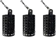 AIMALL 3-Piece Stainless Steel Fishing Bait Cage, Durable Round and Square Feeder Set with Snap Fasteners, Ideal for Carp and Freshwater Fishing