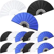 Beeveer 15 Pieces Boots on the Ground Hand Fan Bulk Large Folding Chinese Japanese Kung Fu Handheld Clacking Fans for Men Women Line Dancing Festival Wedding Party