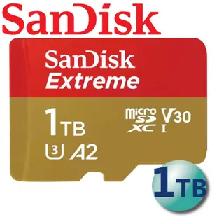 SanDisk 1TB Extreme microSDXC TF V30 A2 U3 microSD 1T 記憶卡