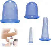 Cupping Therapy Cups - Silicone Cups Set Firm for Muscle Soreness Pain Relief Body Neck Knee, Body Sculpting Cup, Deep Muscle Massager, Anti Cellulite Joint Pain Recovery (4 Sizes)