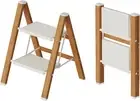 2 Step Lightweight Aluminum Folding Ladder, Portable Step Stool with Anti-Slip P