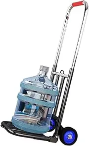 PLAVHA Heavy Duty Luggage Hand Trolley, Foldable Hand Trunk with Large Rubber Wheels, Multifunctional Iron Flatbed Cart 110kg Load Capacity