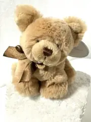 Gund Edgehill Puppy Dog Plush Brown Tan Rattle Baby Toy Small 6" New