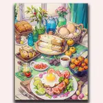 MOZI GOURMET TABLE DIY DIGITAL OIL PAINTING DIY HANDMADE PAI