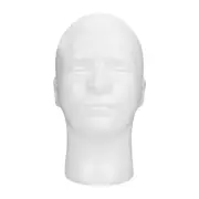 Male White Color Manikin Head Model Wig Glasses Stand Styrofoam Foam Mannequin