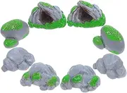 PartyKindom Artificial Resin Rocks Micro Landscaping 8pcs Miniature Garden Figurines for DIY Fairy Garden Decor