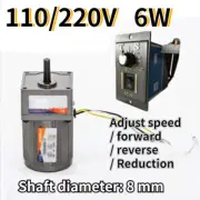 220/110V 6W Electric Motor 5-470RPM Variable Speed Controller Reversible AC Gear