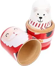 Hohopeti 6 Layer Christmas Wooden Nesting Dolls Hand-Painted Russian Toys Artistic Decor Perfect Present for Boys and Girls Adults